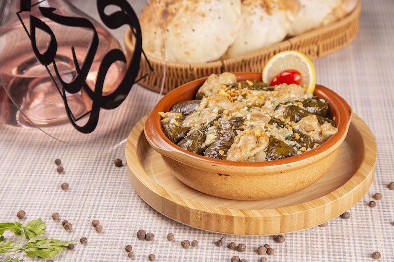 طاجن ورق عنب بالكوارع